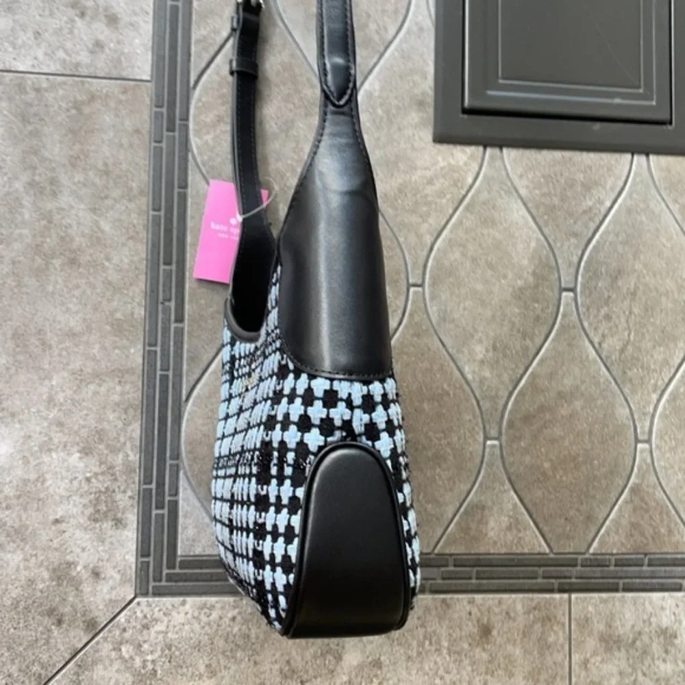 Kate Spade Crossbody Tweed Fabric Blue Multi